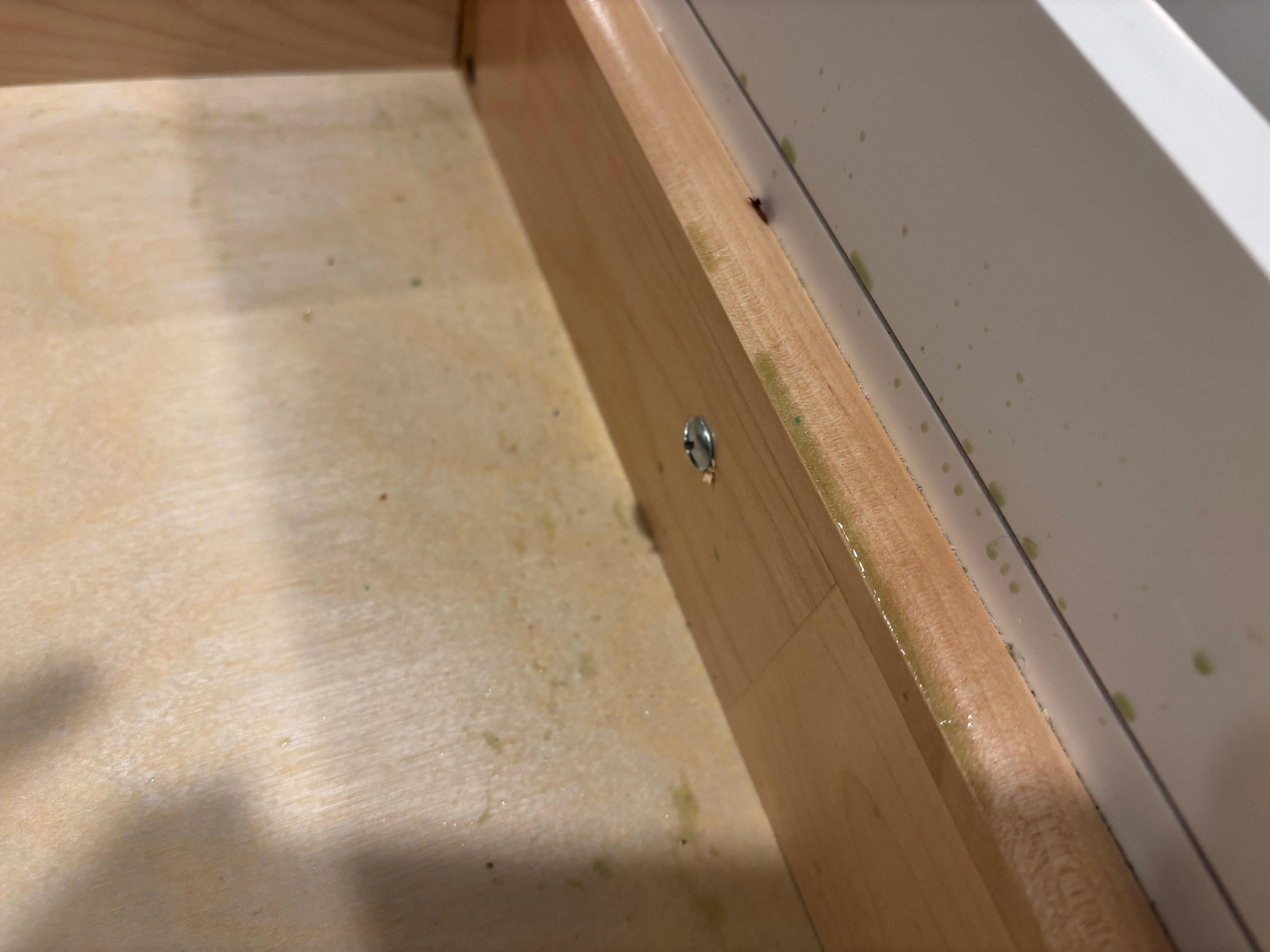 Interior of kitchen drawer