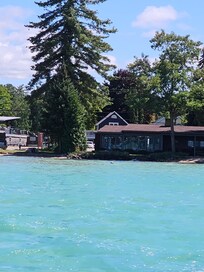 View of the top of the cottage from the sandbar.