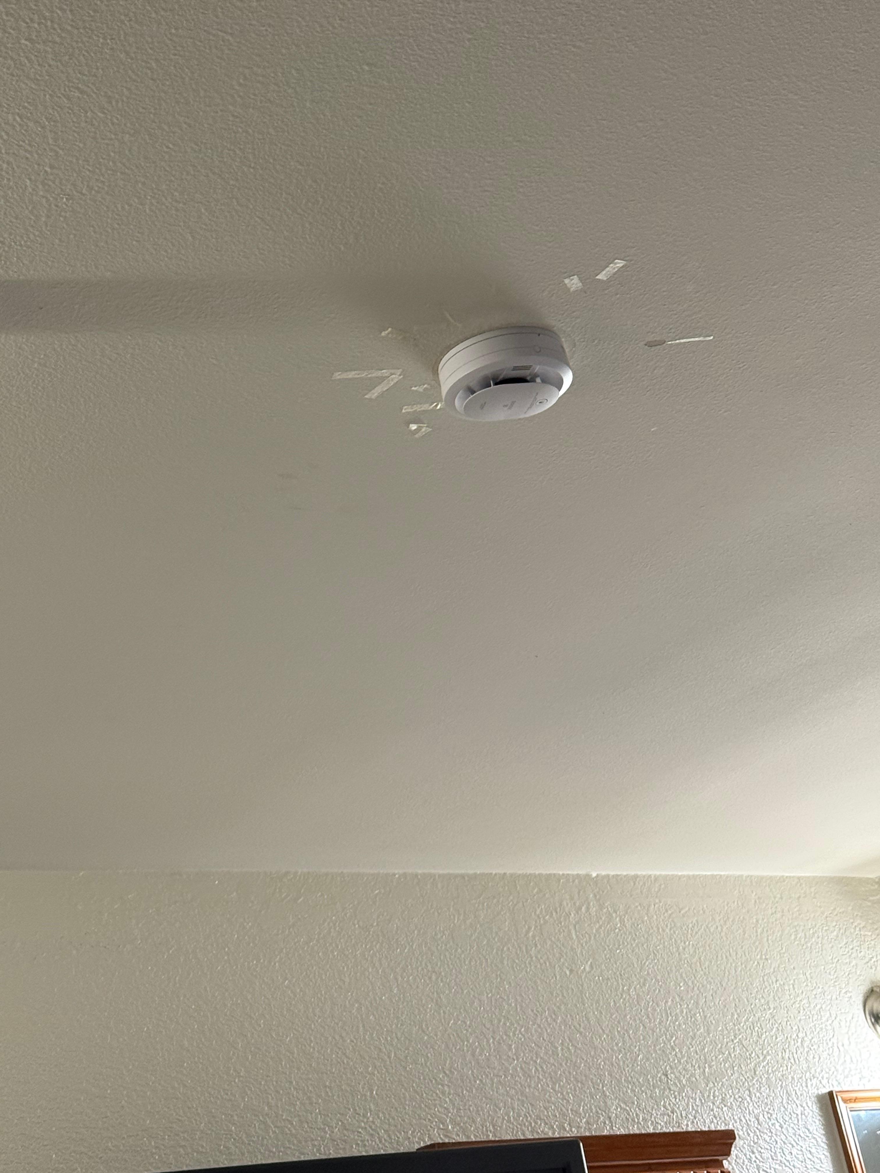 The ceiling had poorly done repairs
