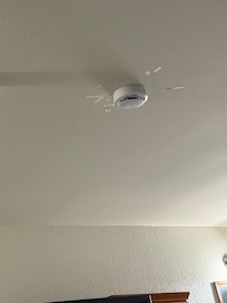 The ceiling had poorly done repairs