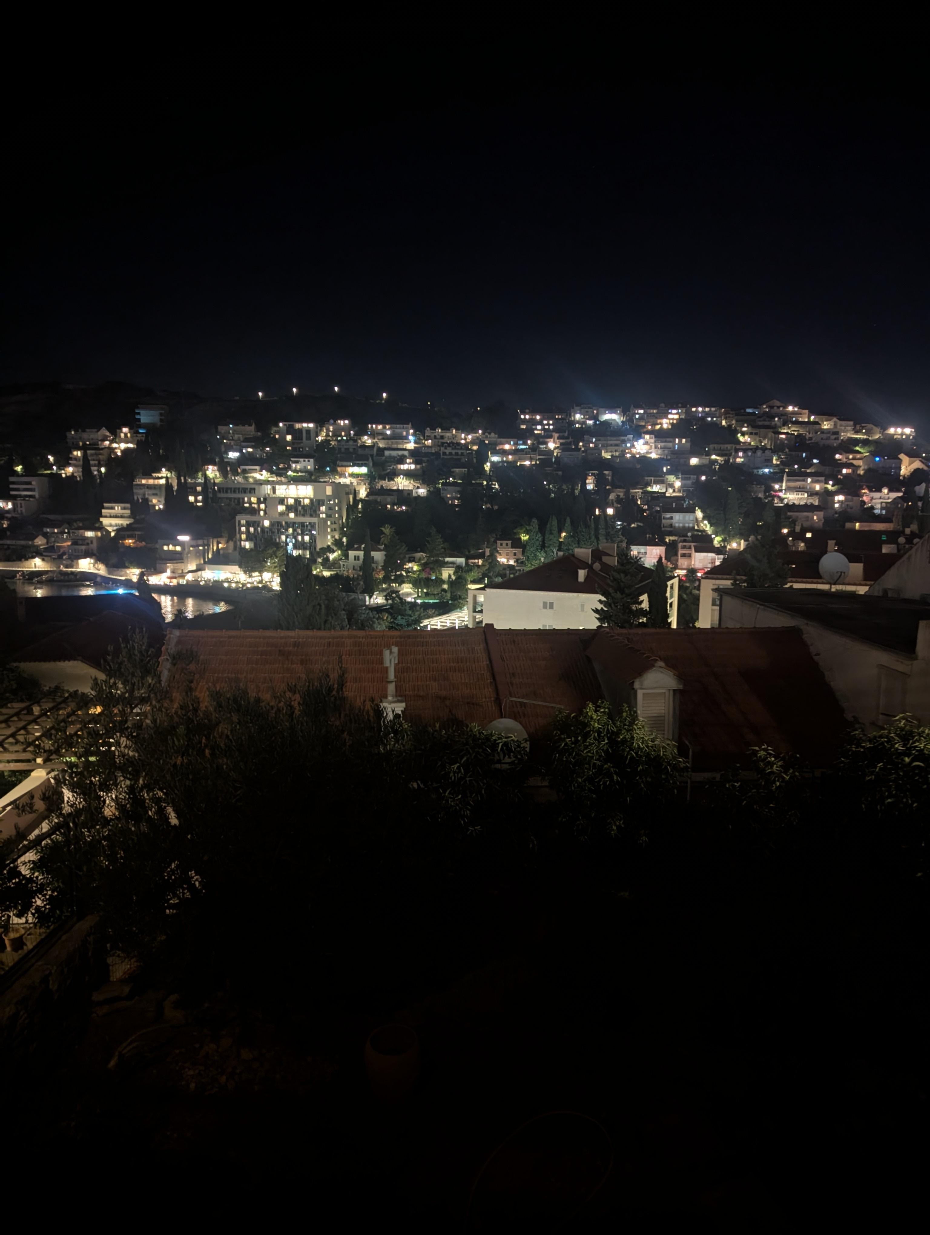 Nighttime view from patio/deck