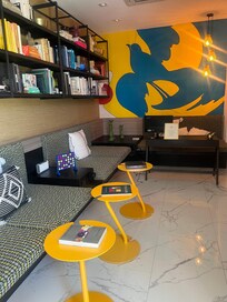Not your traditional lobby, super cute