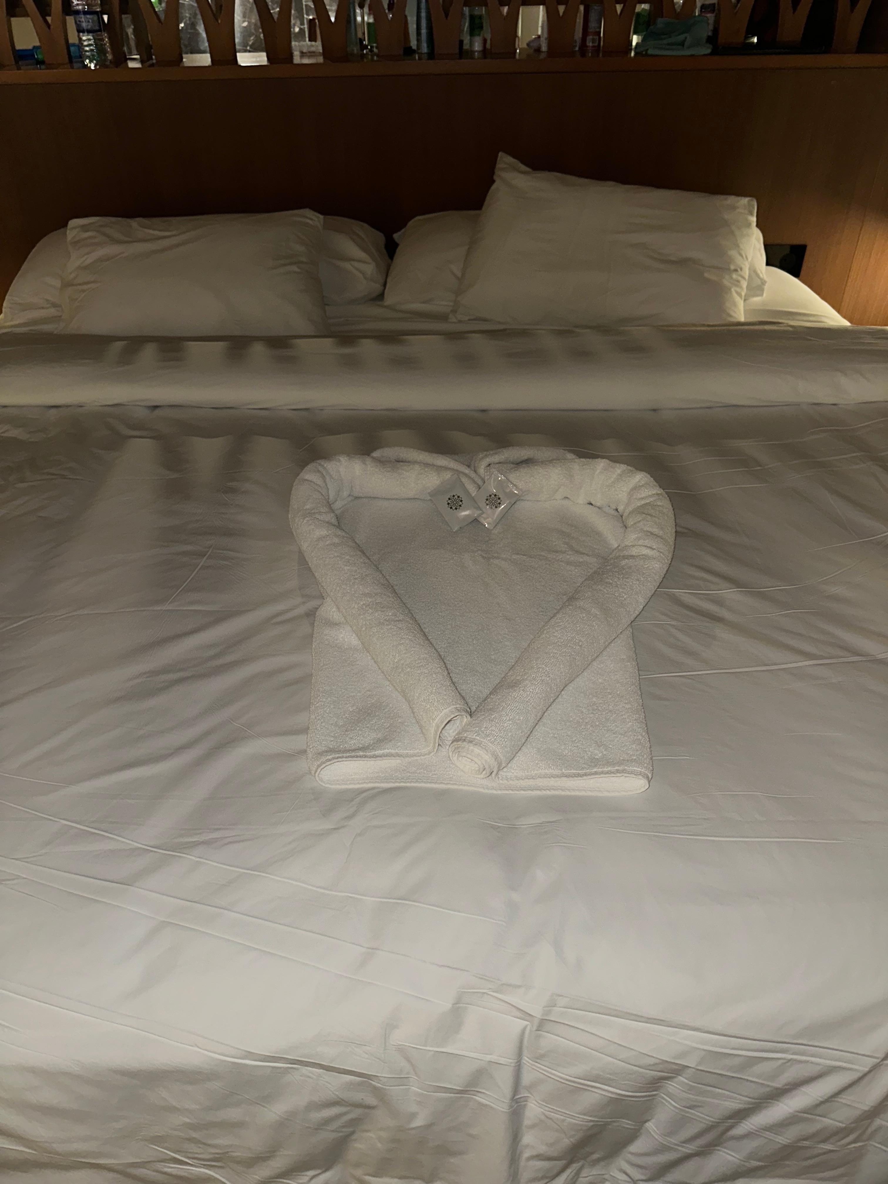 Nightly turndown service after our romantic beach dinner 