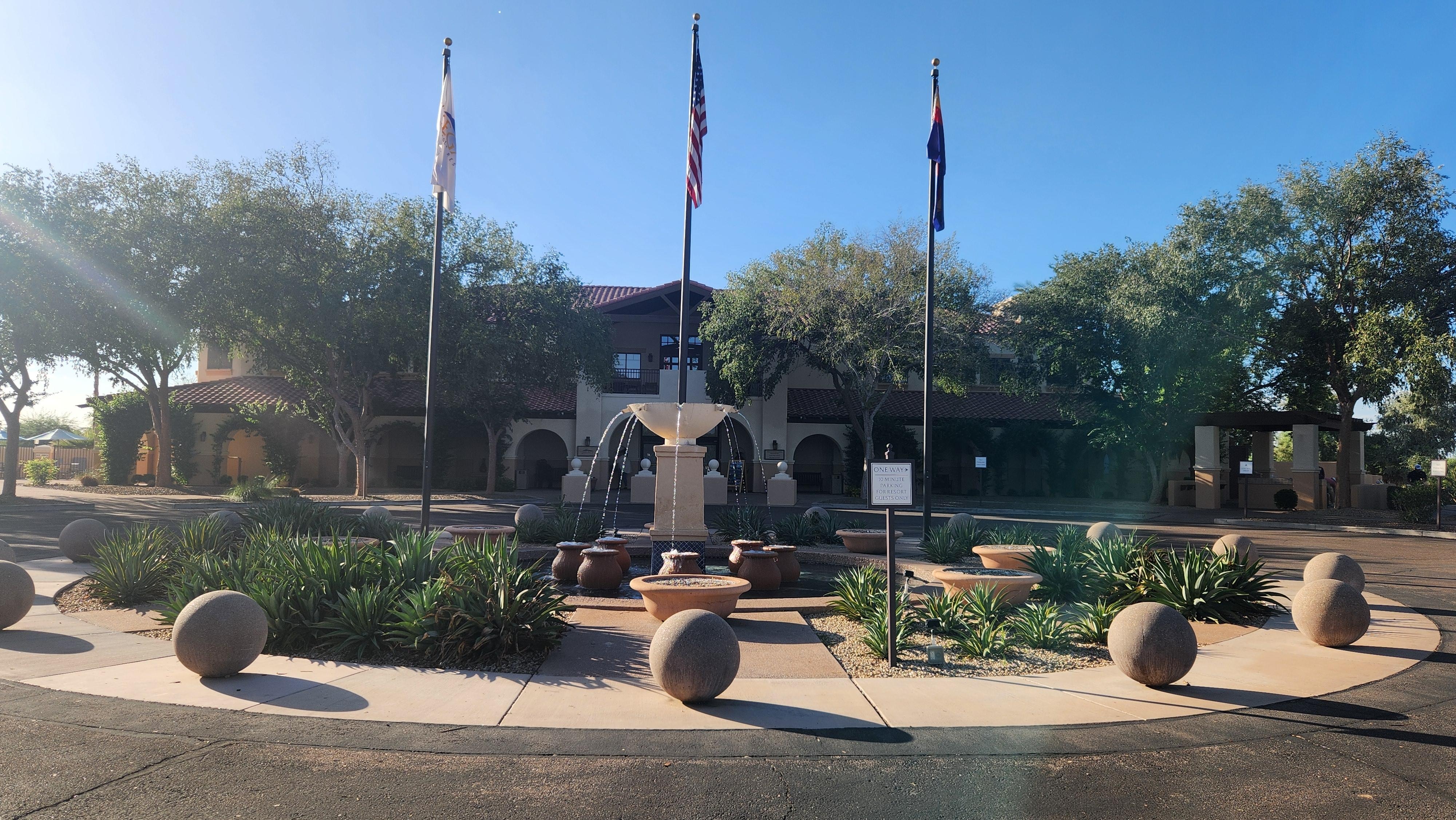 Front of club house drive