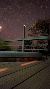 Great stargazing from the hot tub (photo from only phone)