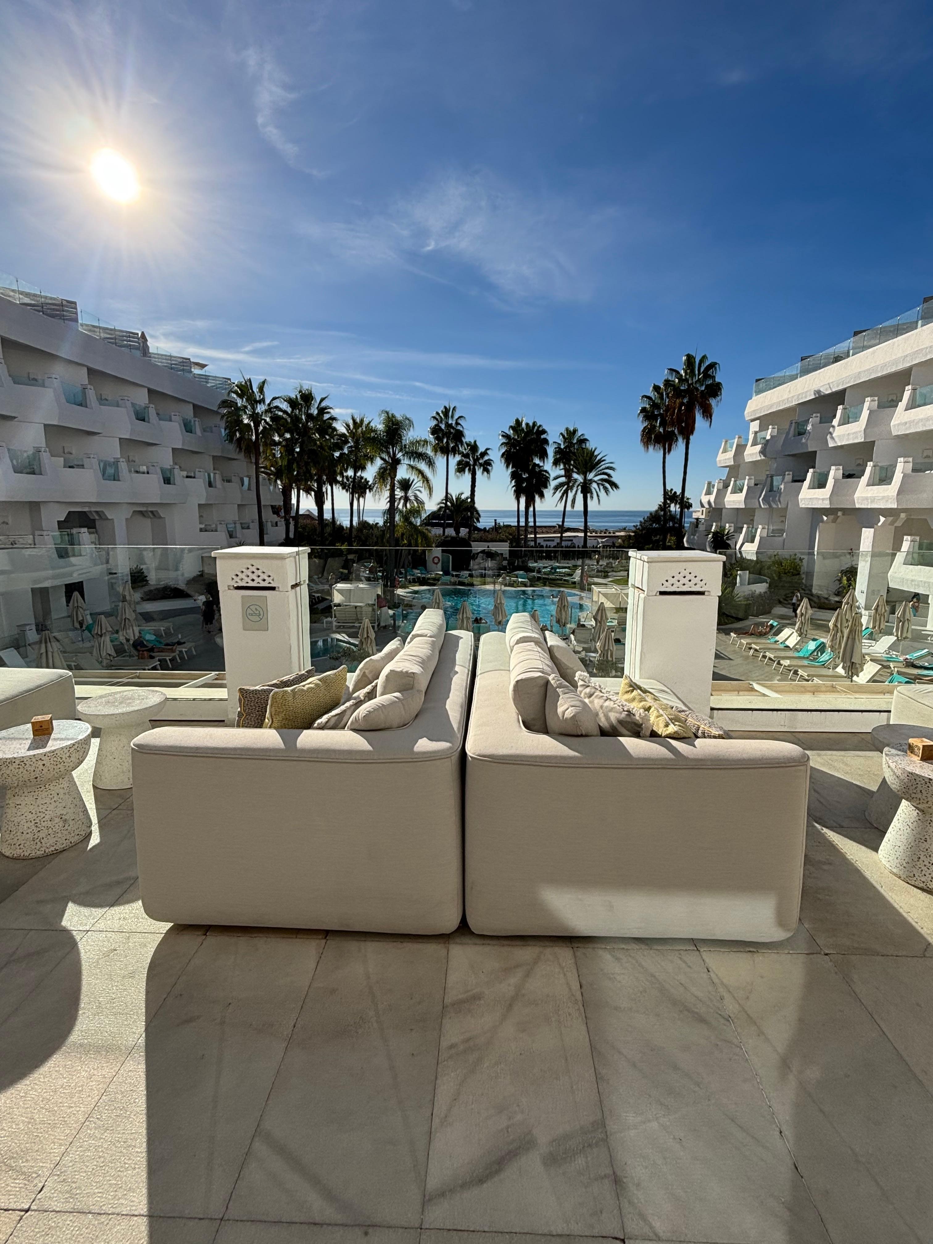 Lounge overlooking the pool