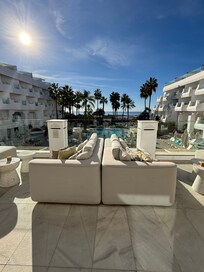 Lounge overlooking the pool