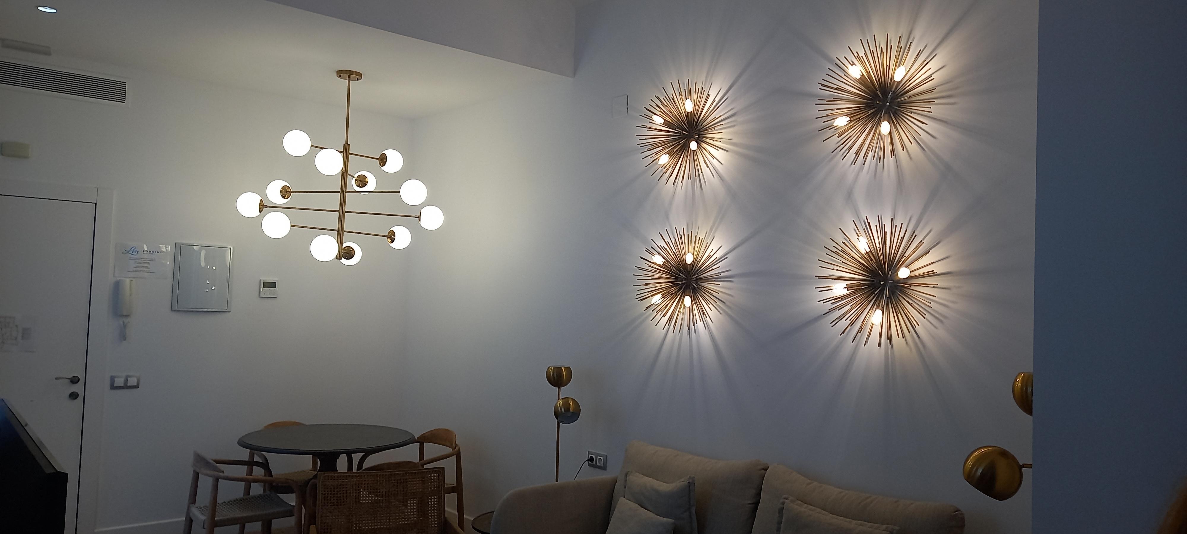 Lounge area with stunning light fittings