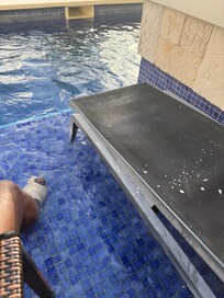 Paid extra for a swim out room I couldn’t use because paint and dirt were all over the furniture.