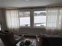 We enjoyed looking at the ice covered lake.