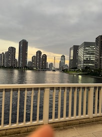 View of the bridge just up the road by the hotel