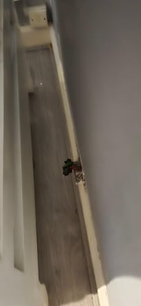 Broken power behind beds