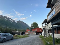 Mountain view from the Alpine Inn Motel.