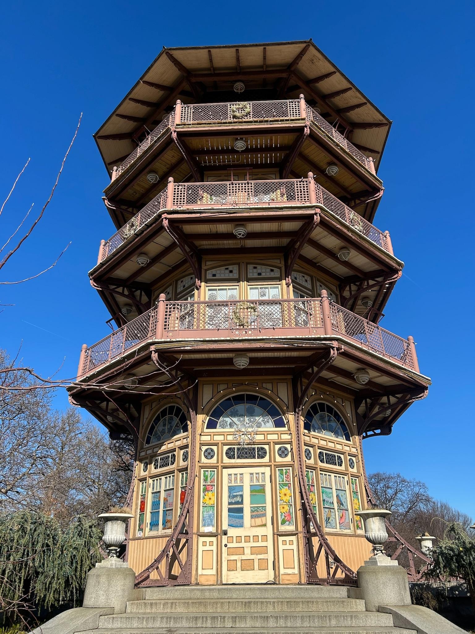 A quick drive will get you to Patterson Park