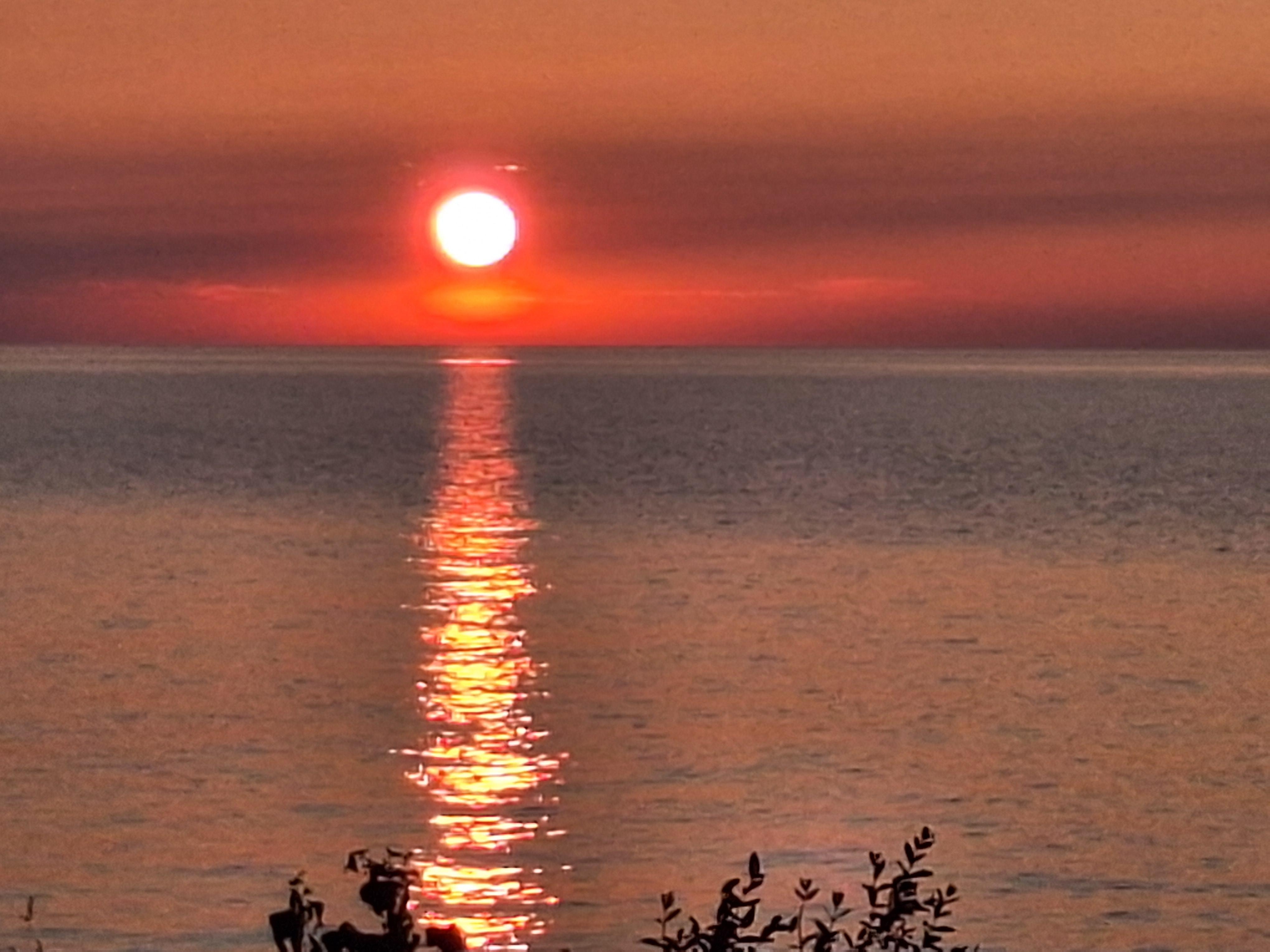 Sunset over the lake. 