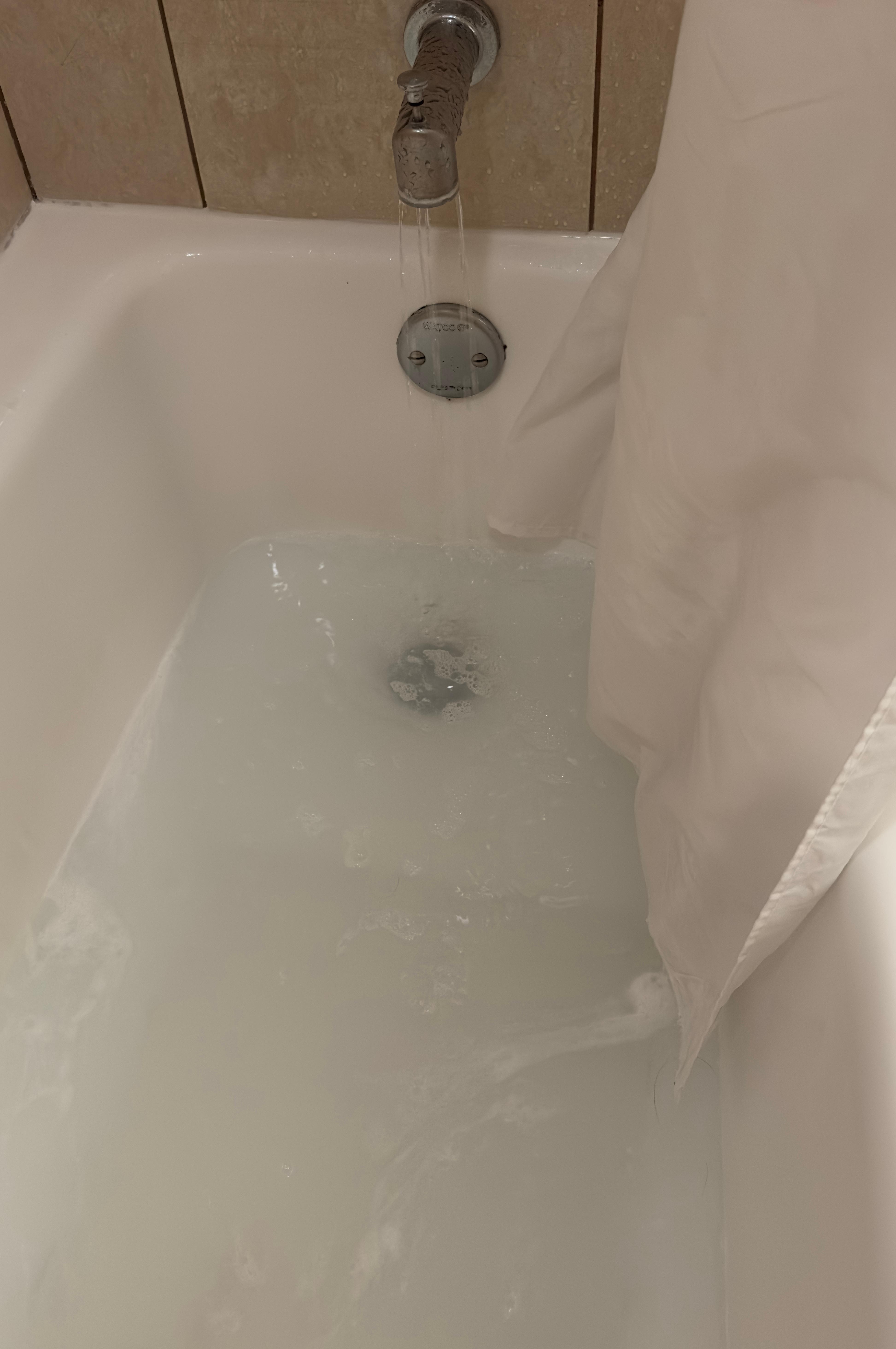 Bathtub was clogged.