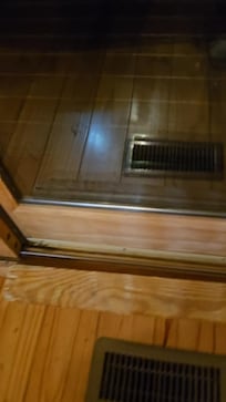 one of three sliding doors WITHOUT locks. I have a video of all the doors as well as the leaking ceiling but I can't upload them on this platform