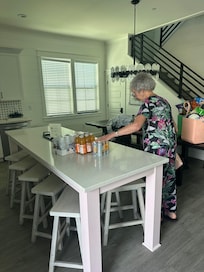 The island of n the spacious kitchen.