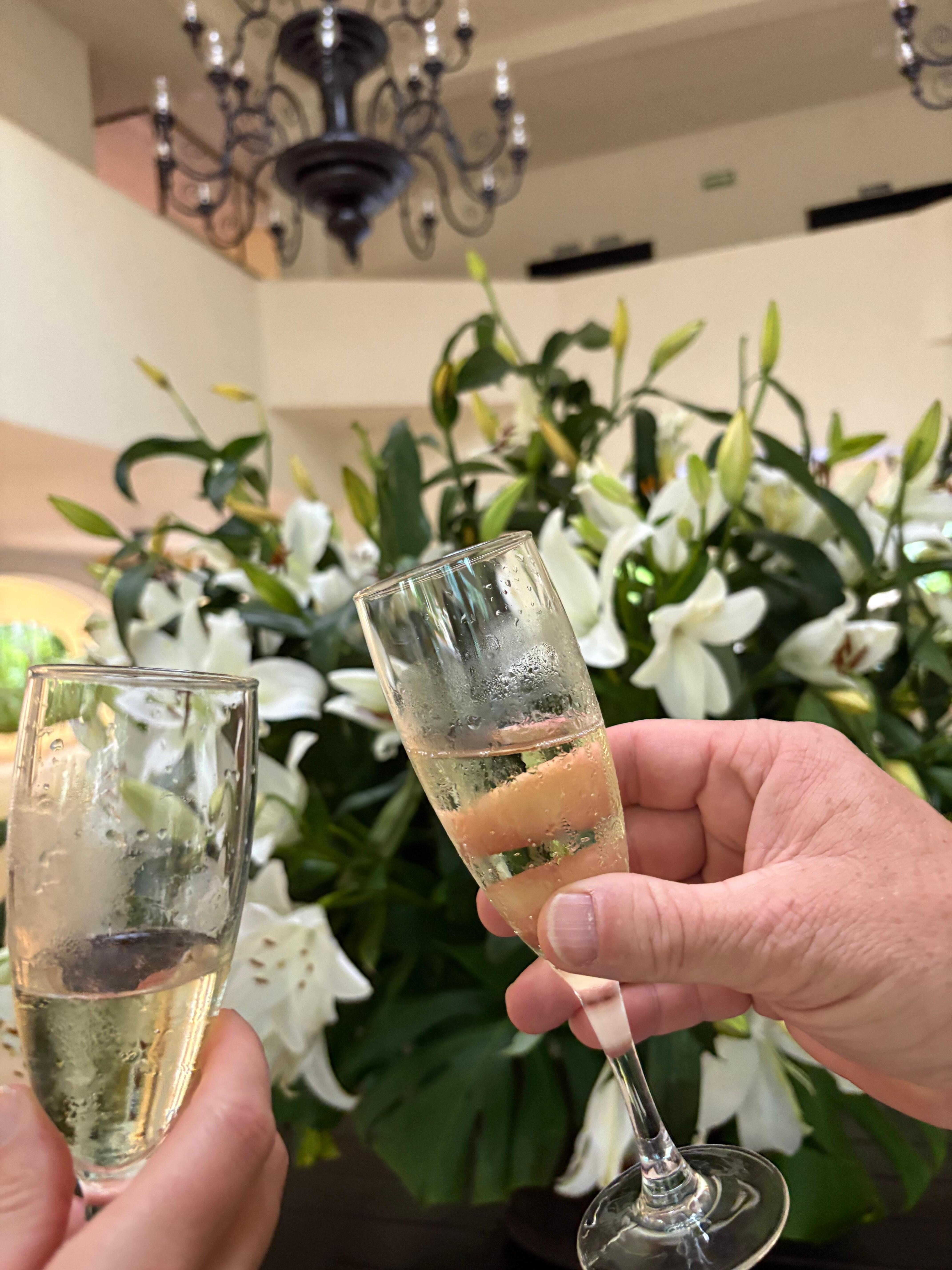 Champagne as we Check in. 
