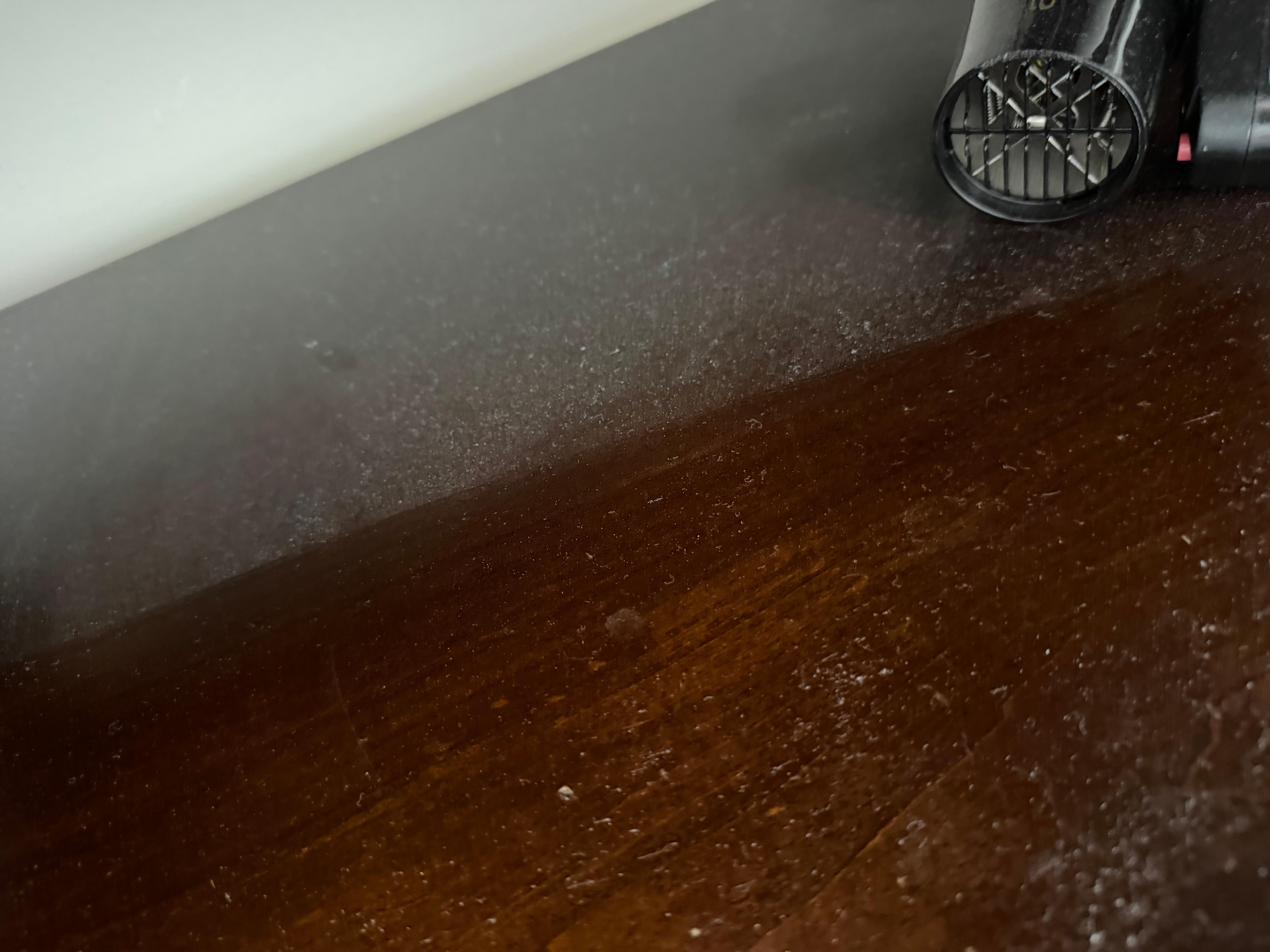 Dust where towels were.  