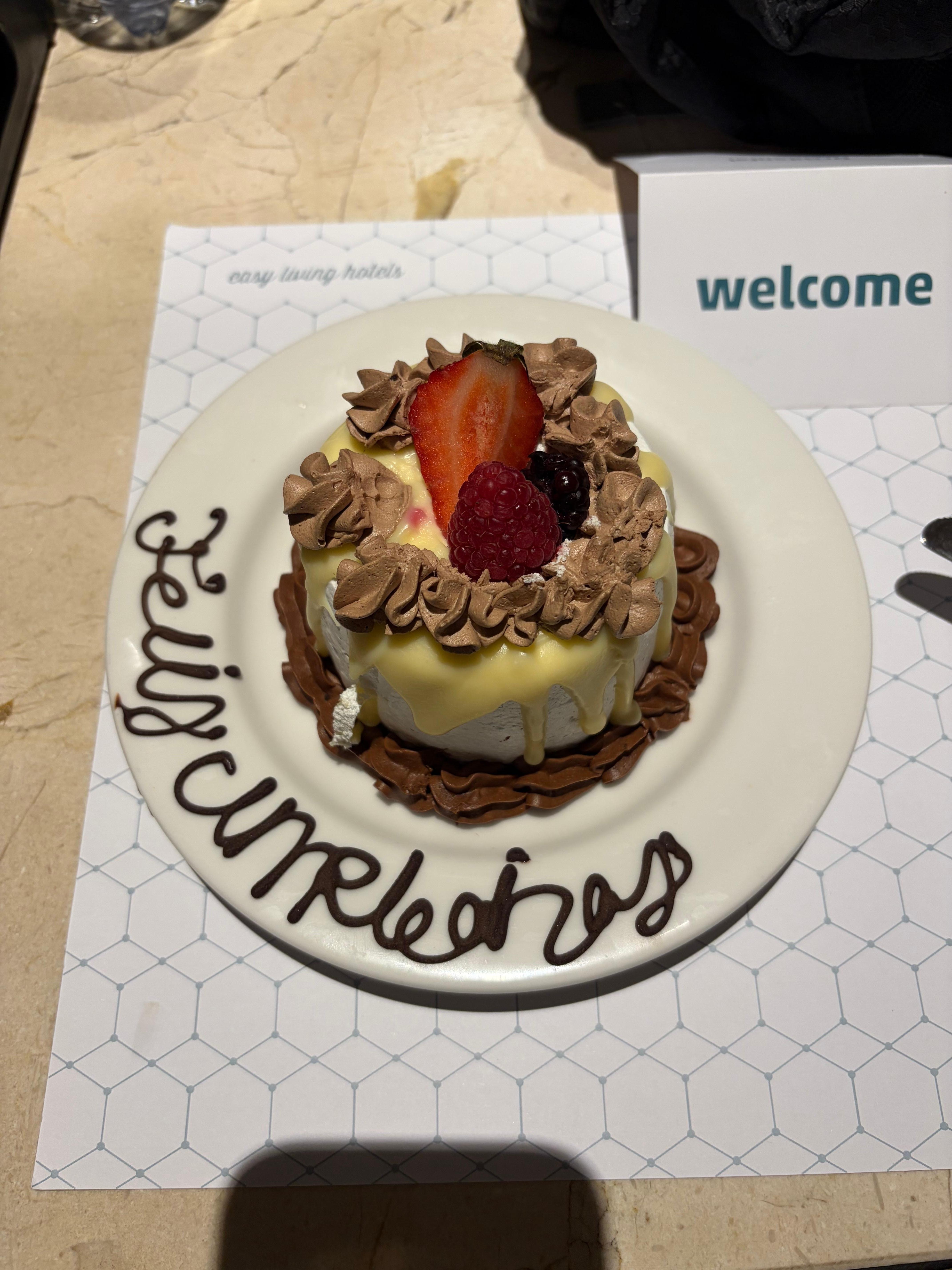 Above and beyond touches- it was one of our groups birthday and the staff brought this cake to our room. 