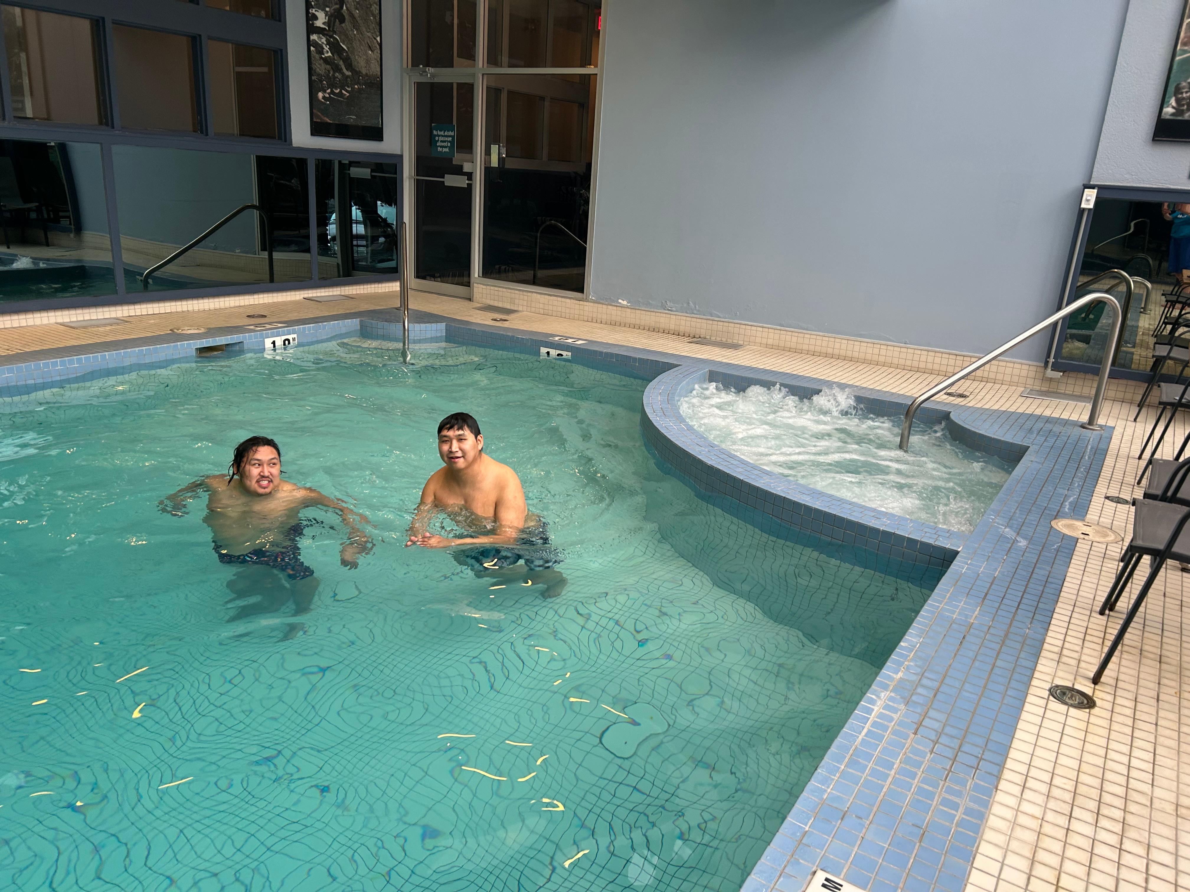 Pool was a great temperature. 