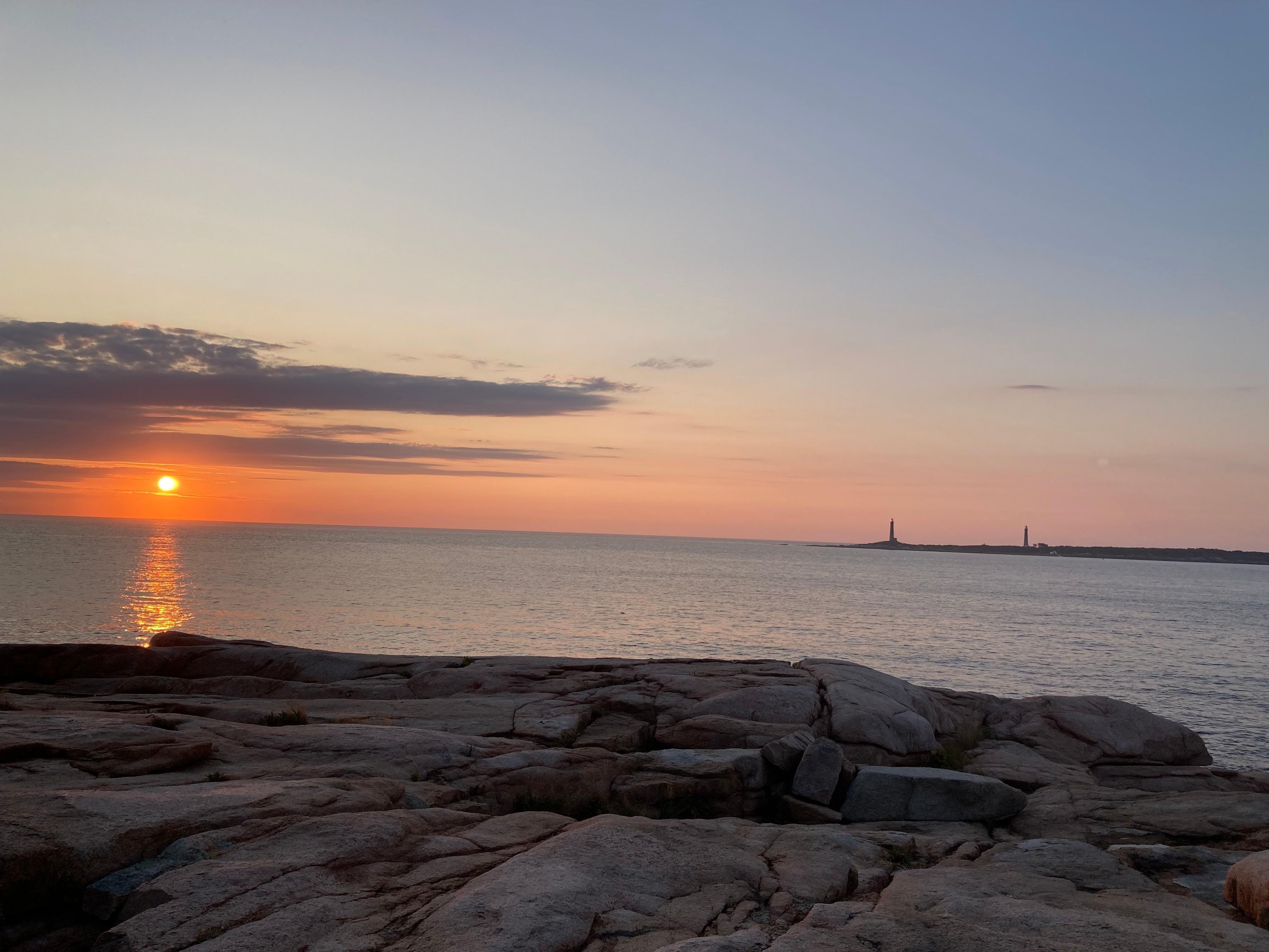 Sunrise with lighthouses