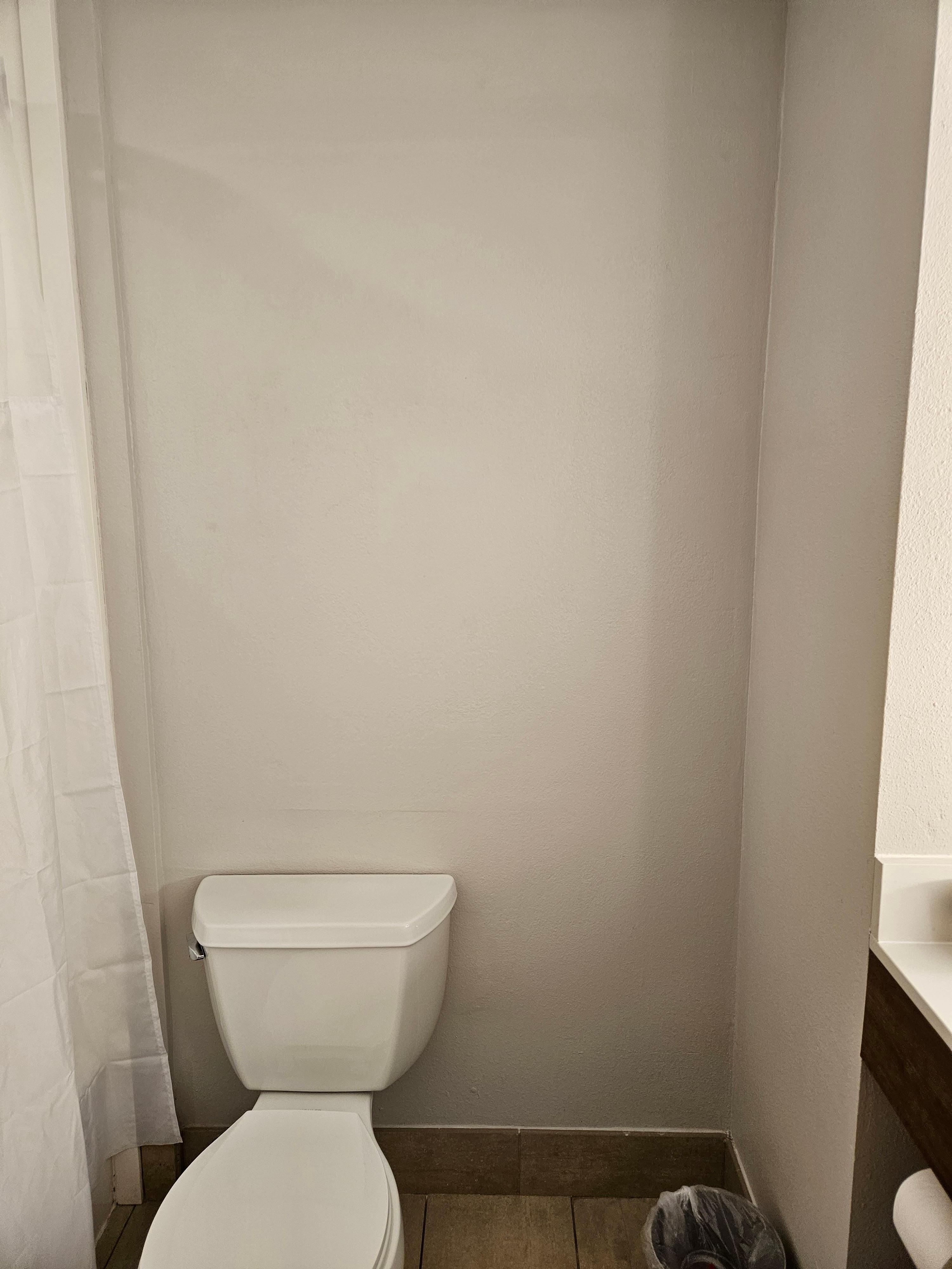 This whole area was wide open, why was there no towel rack for full size towels??? 