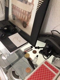 Personal belongings on shelf