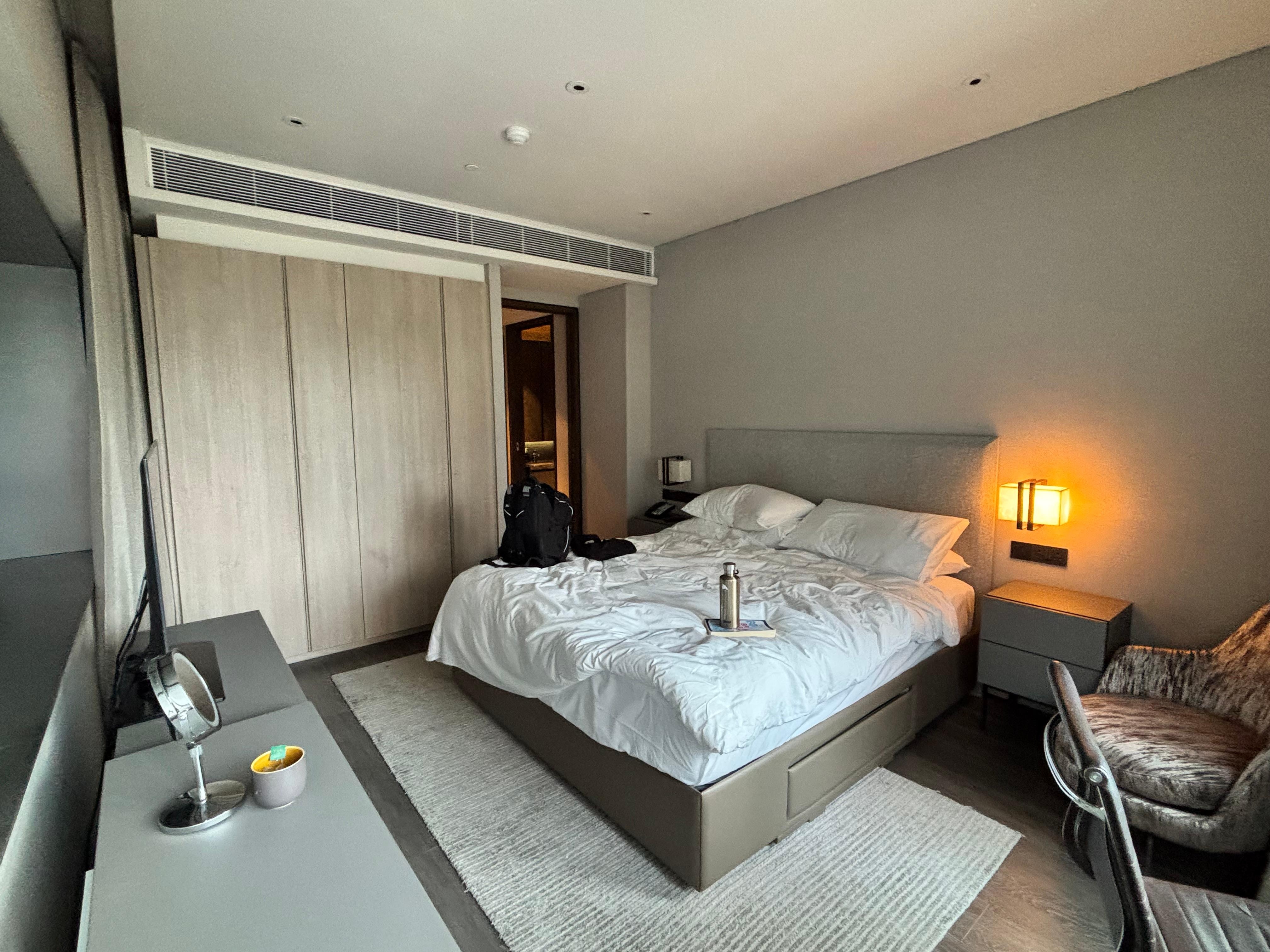 Views were to car park office on one side but to water on the other side. 