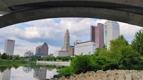 Downtown from the Sciota River Bridge, rent scooters, bikes, hike, skate, massive splash pad for kids+ w Sciota Mile Fountain