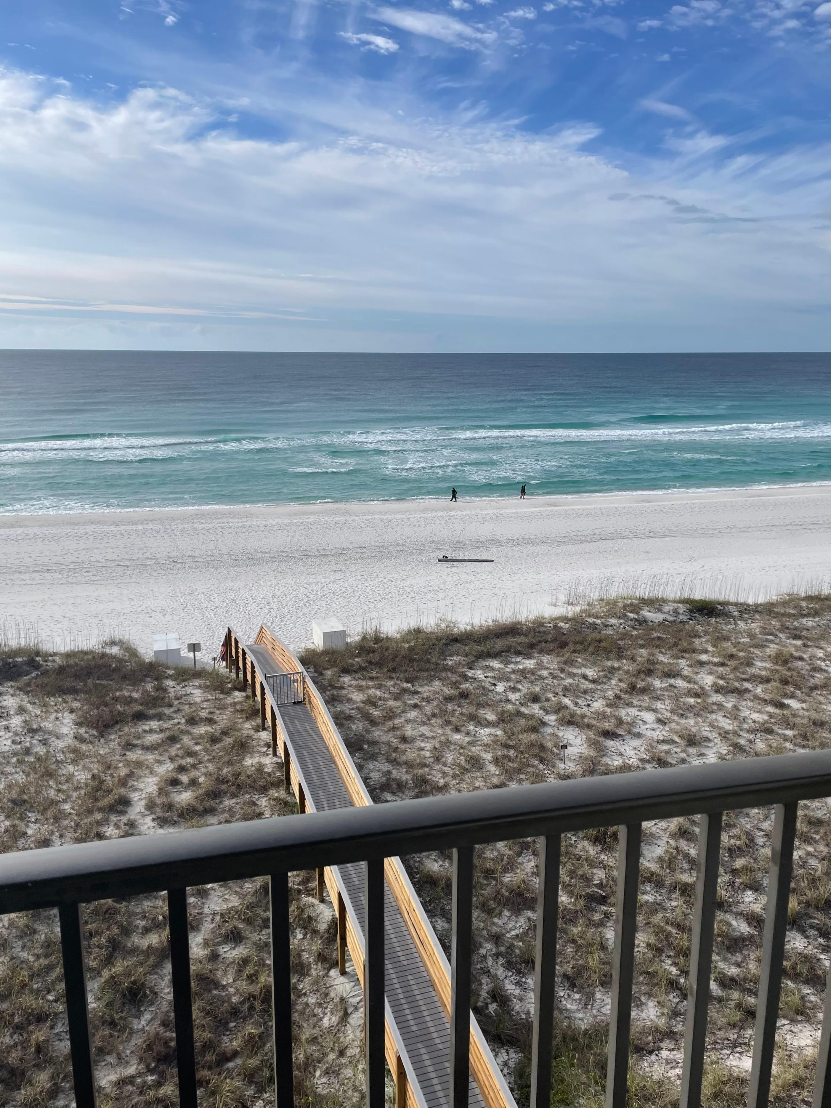 Beach view from our balcony.