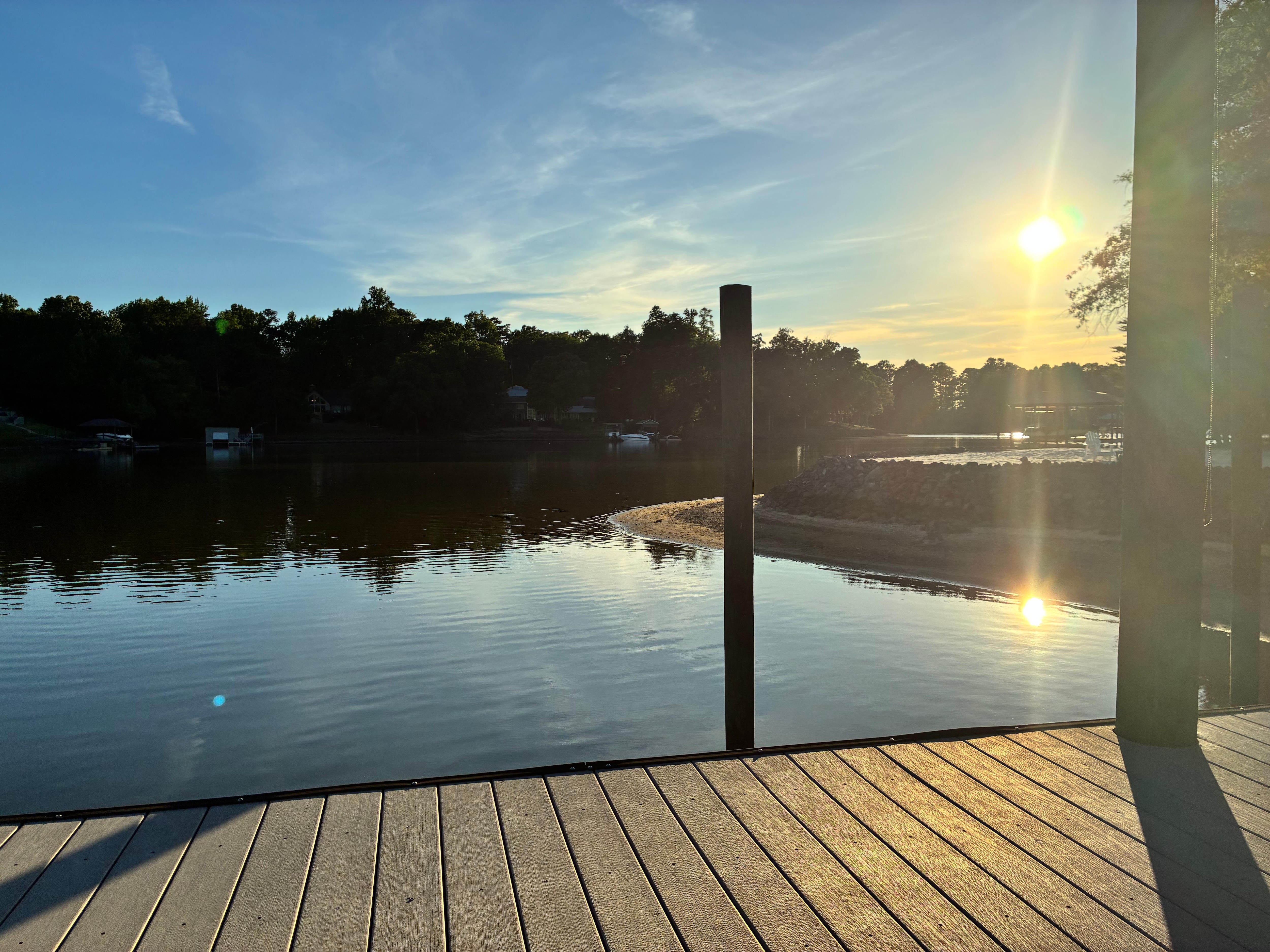 On the dock at sunset 