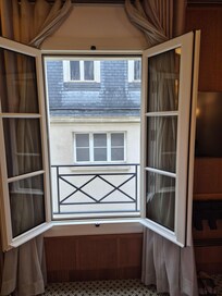 Hotel bedroom window.