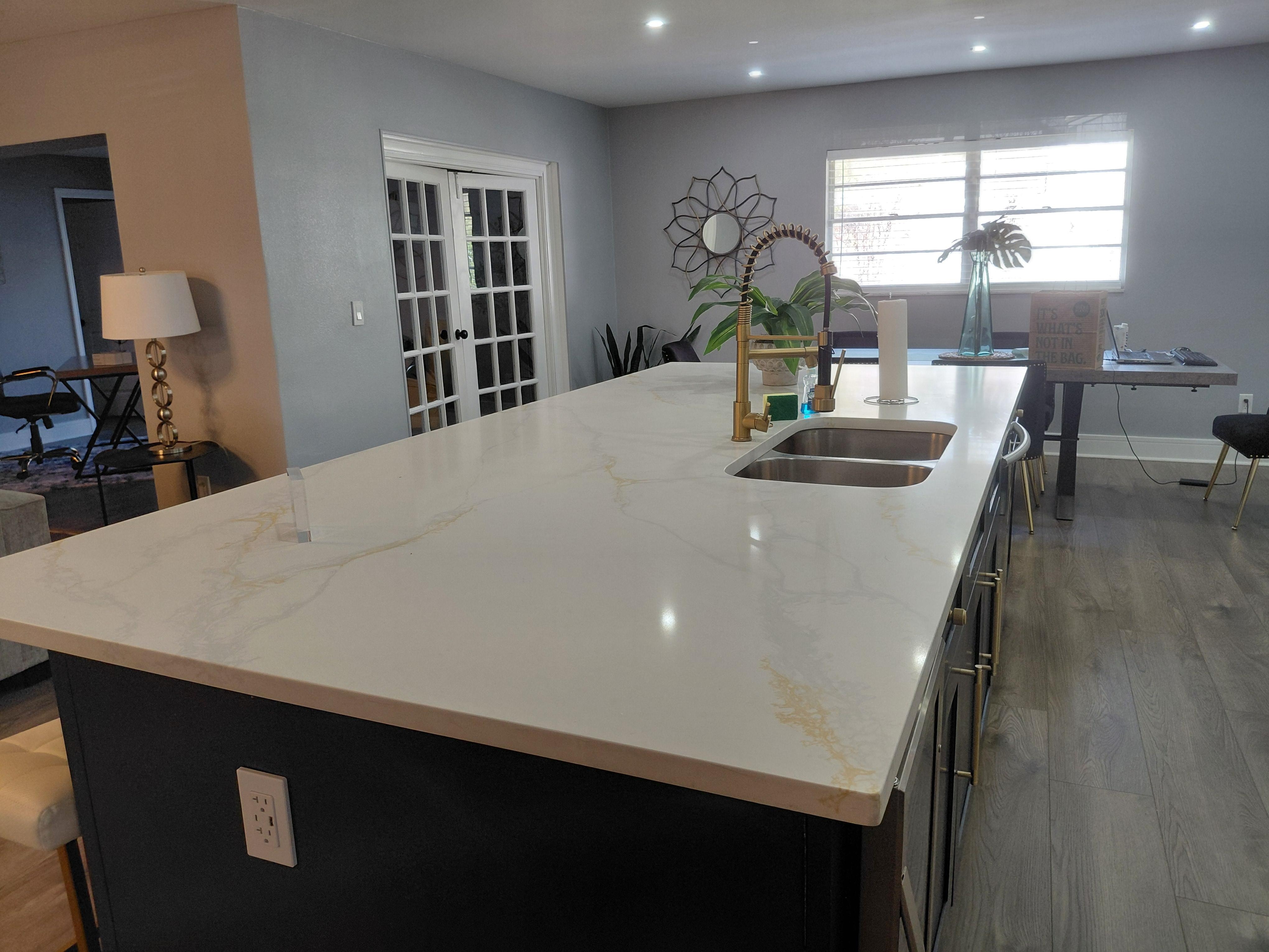 The countertops are beautiful and very clean and spacious.