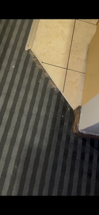 Torn carpet, in need of repair