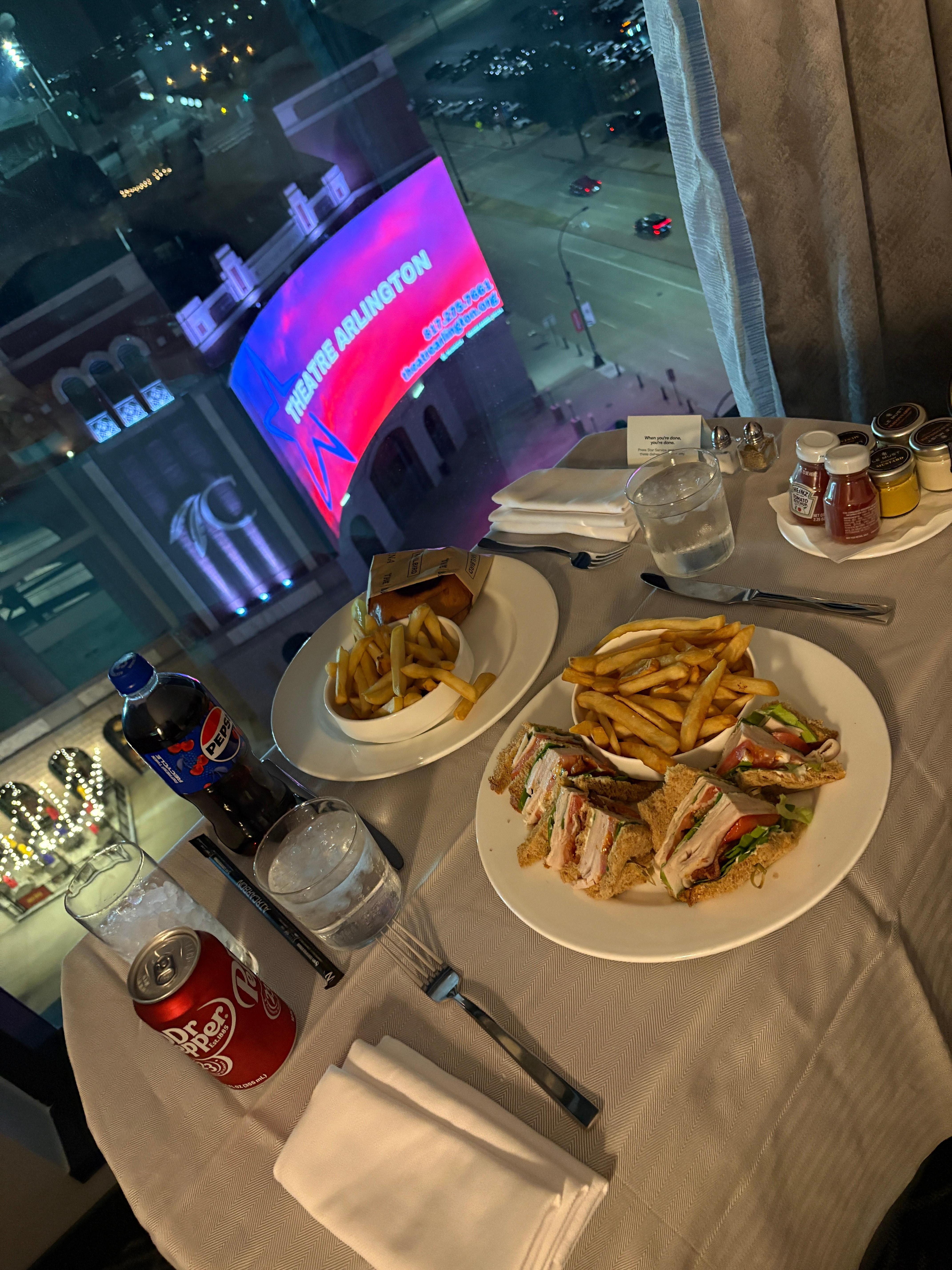 Room service with a nice view.