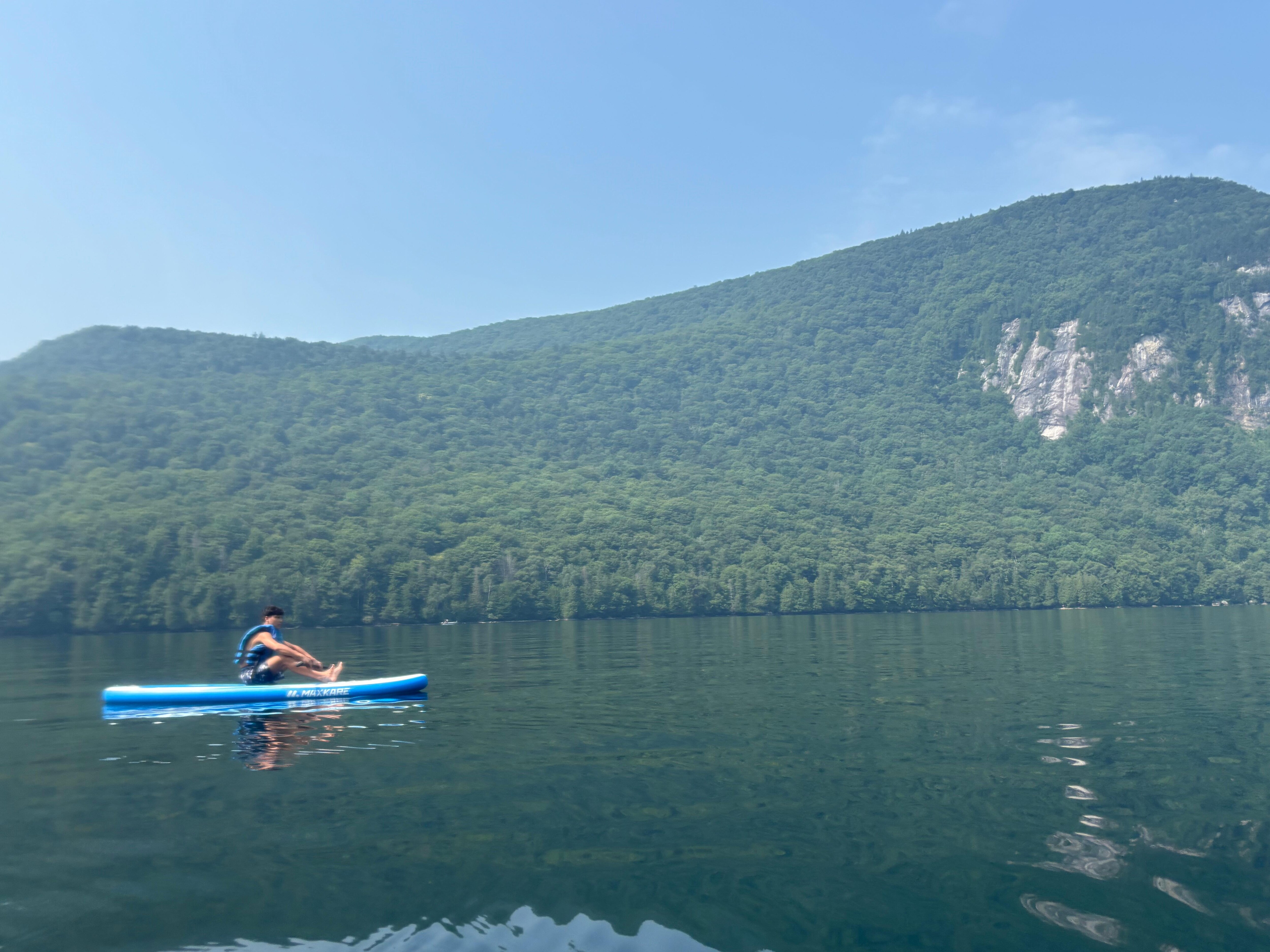 Kayaking at beautiful Lake Willoughby.. south beach for the stunning view.