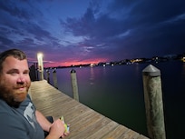Sunset on the dock out by the back patio