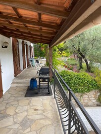 The terrace with access from two bedrooms and front room and dining room