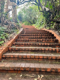 Private steps from the beach back up to the house