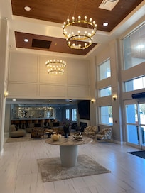 Lobby with comfortable seating.