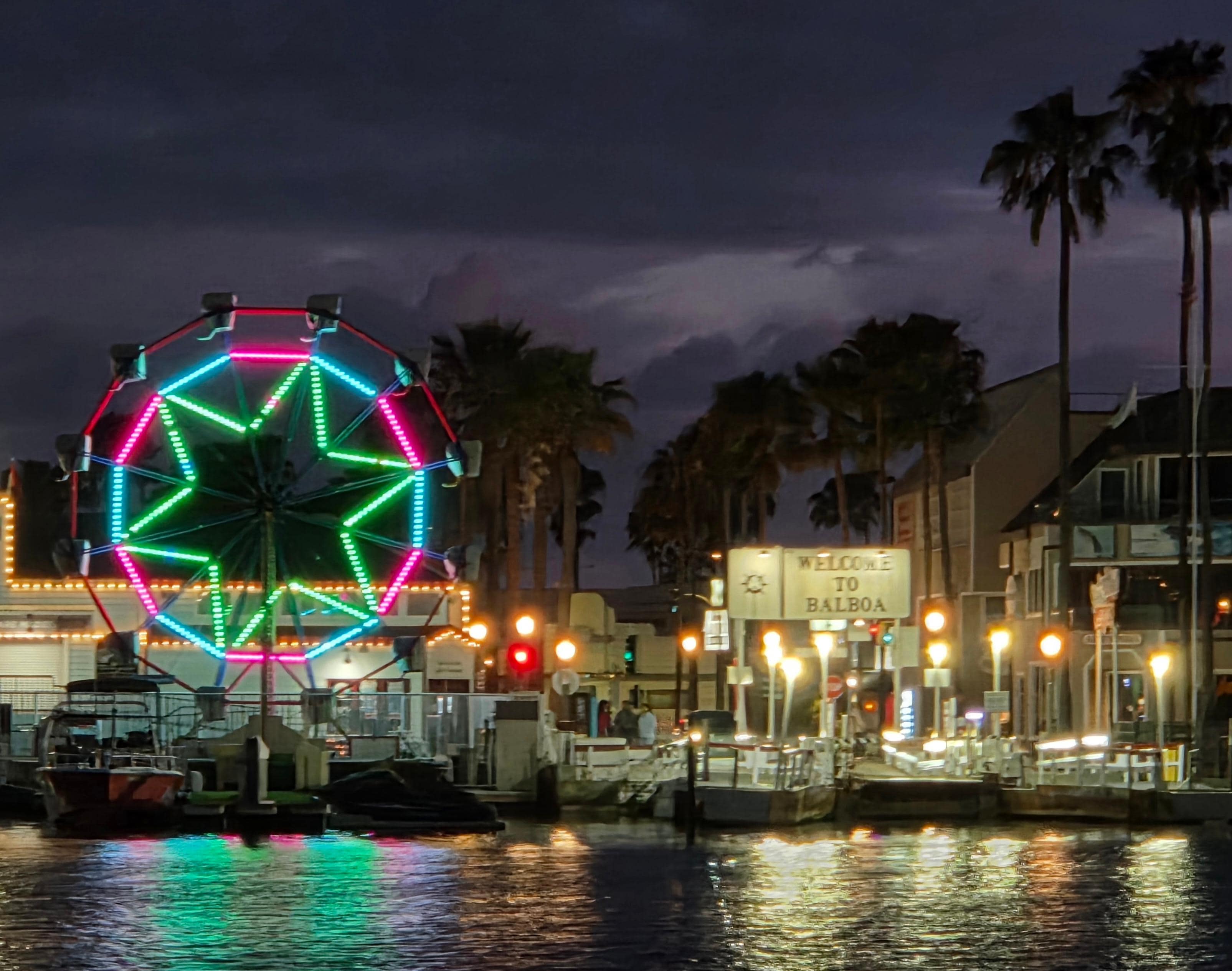 Balboa Fun Zone at Night