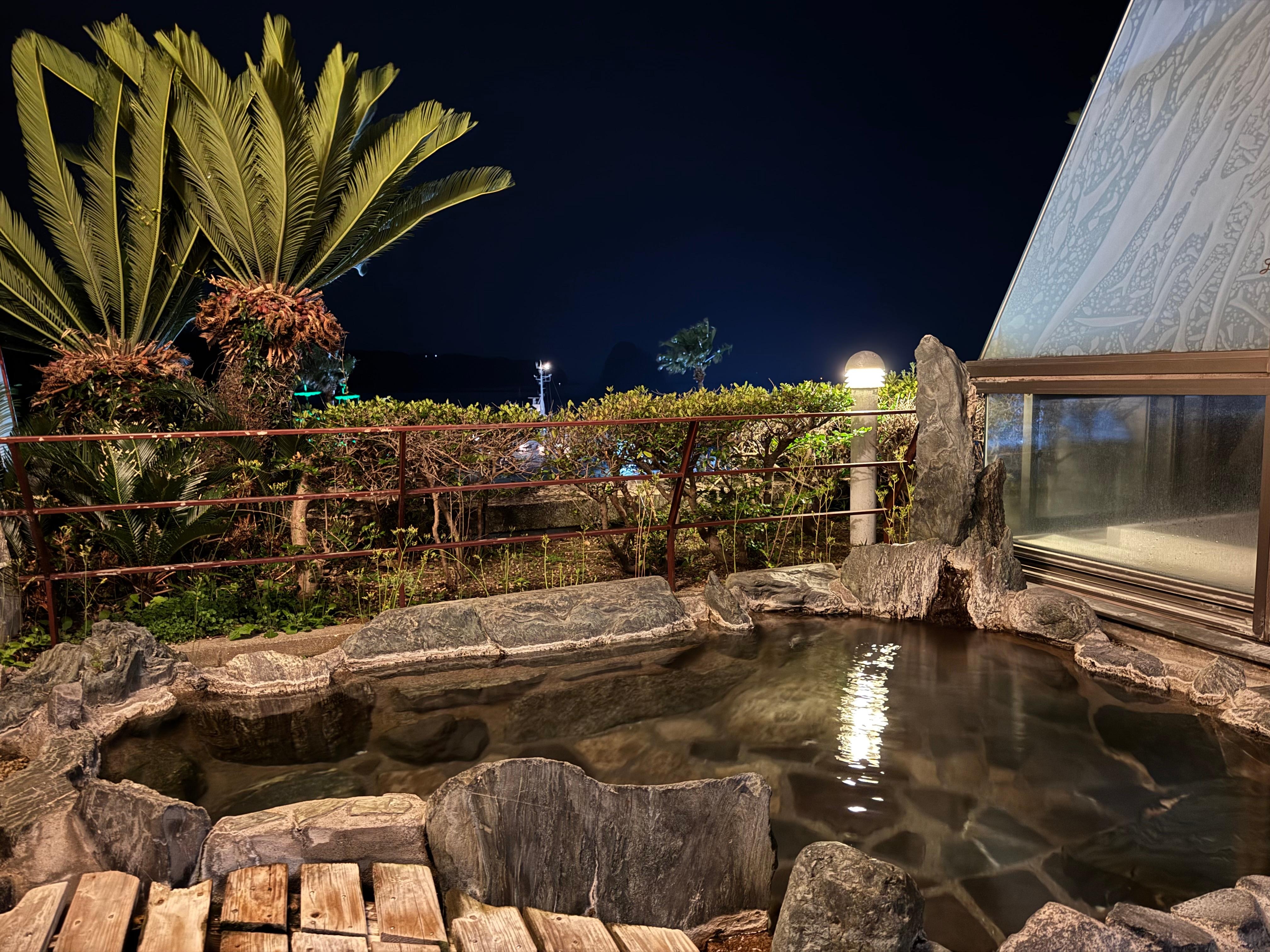 the onsen on a japanese style room on the balcony