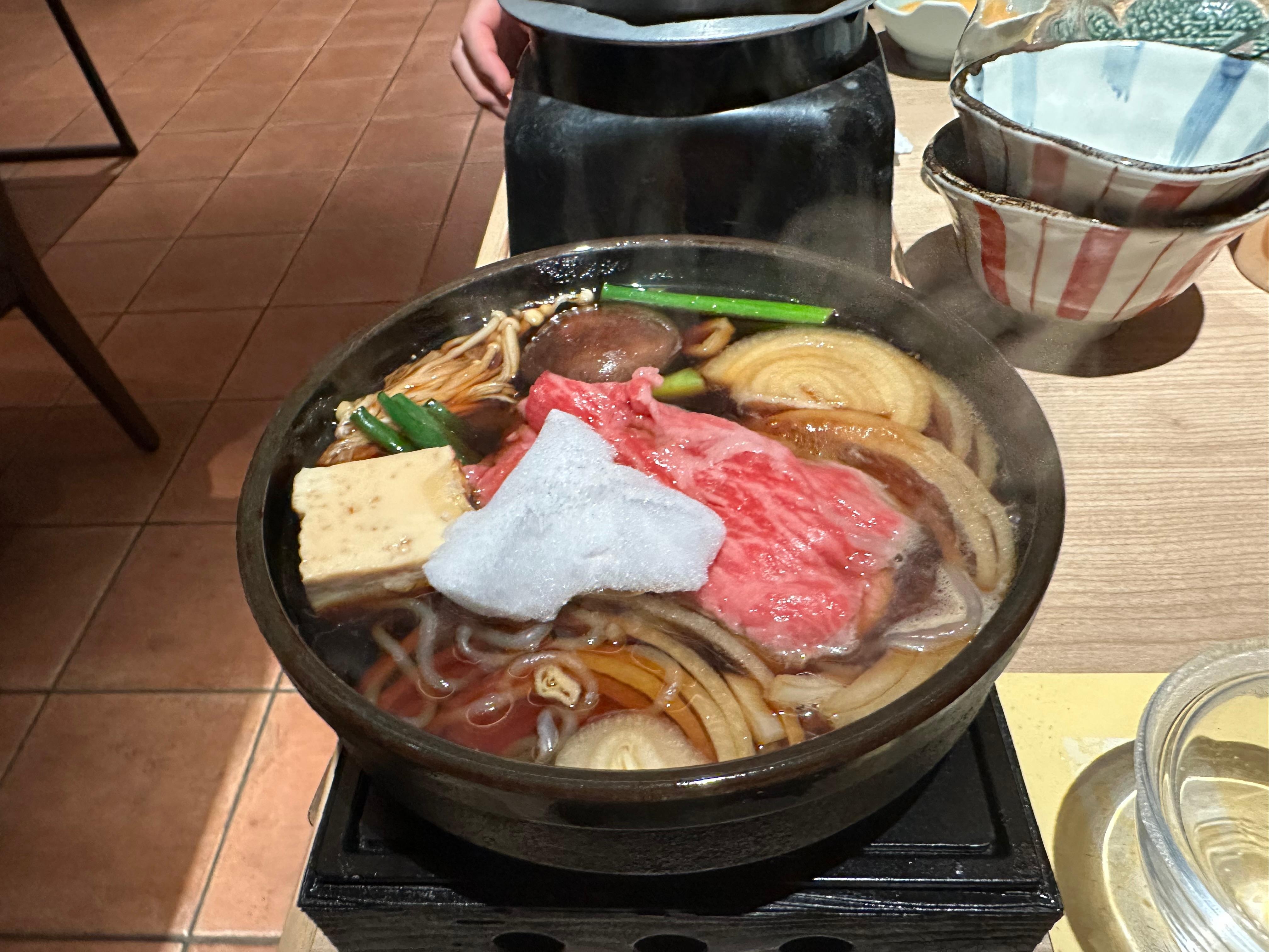 夕食　すき焼き