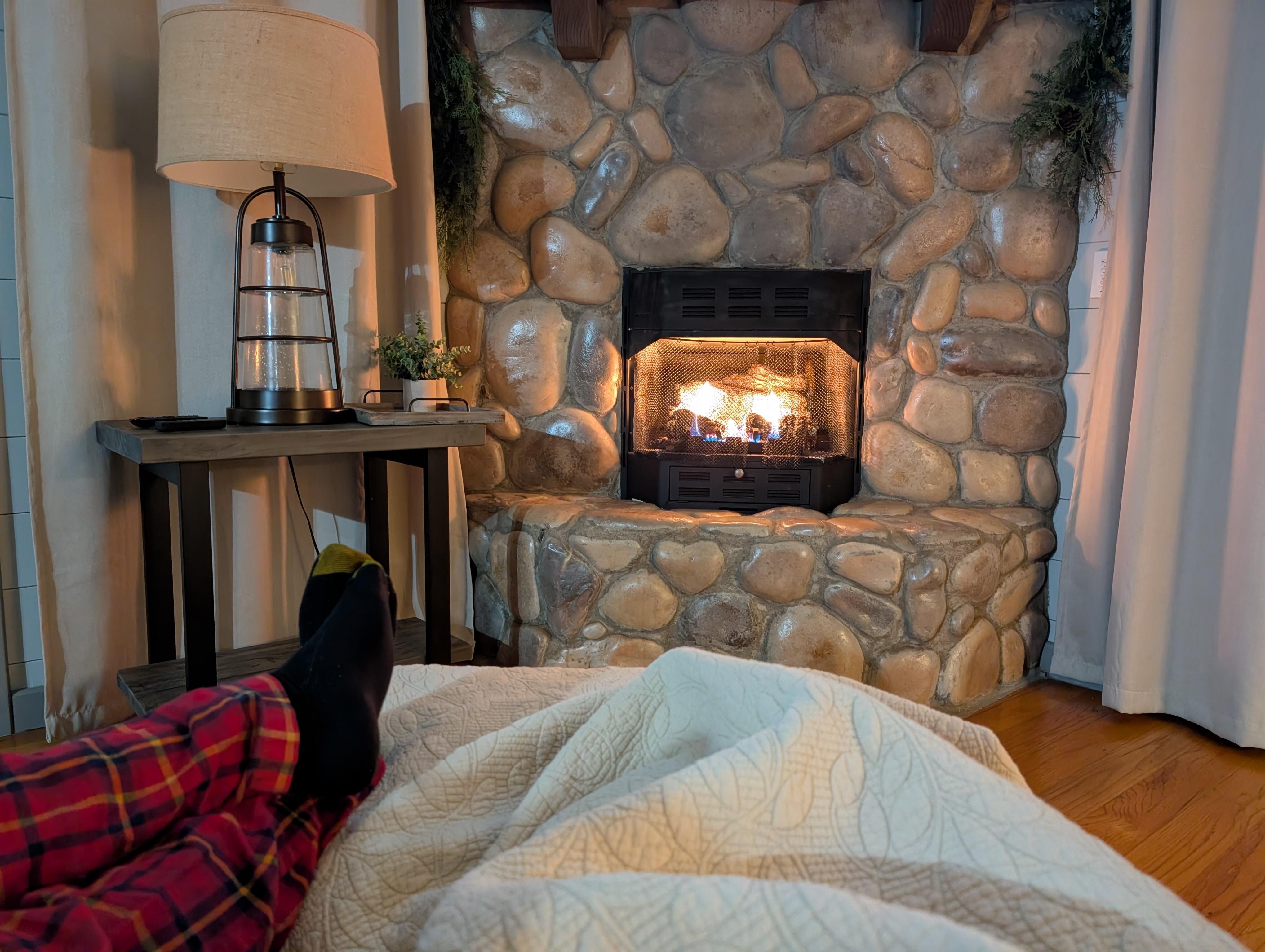 Cozy fireplace