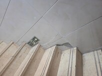 Wall on the stair was falling off