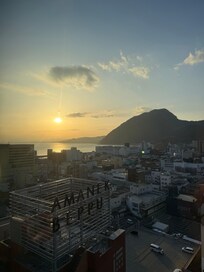 14階大浴場からの朝日🌅