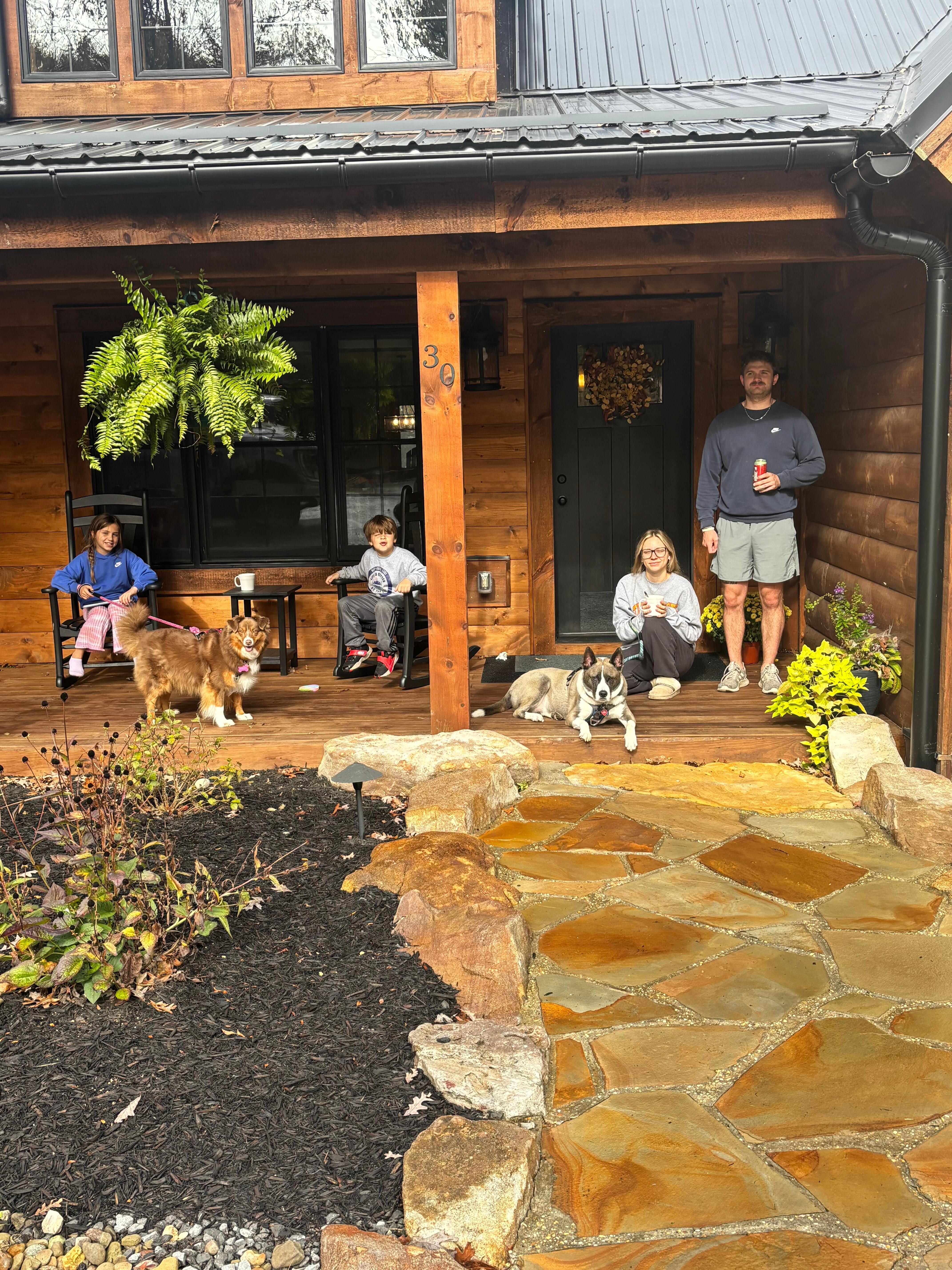 Enjoying the beautiful front porch!