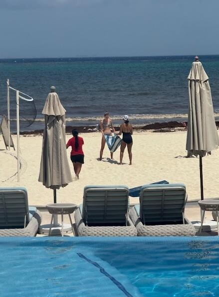 View of the ocean from the resort pool